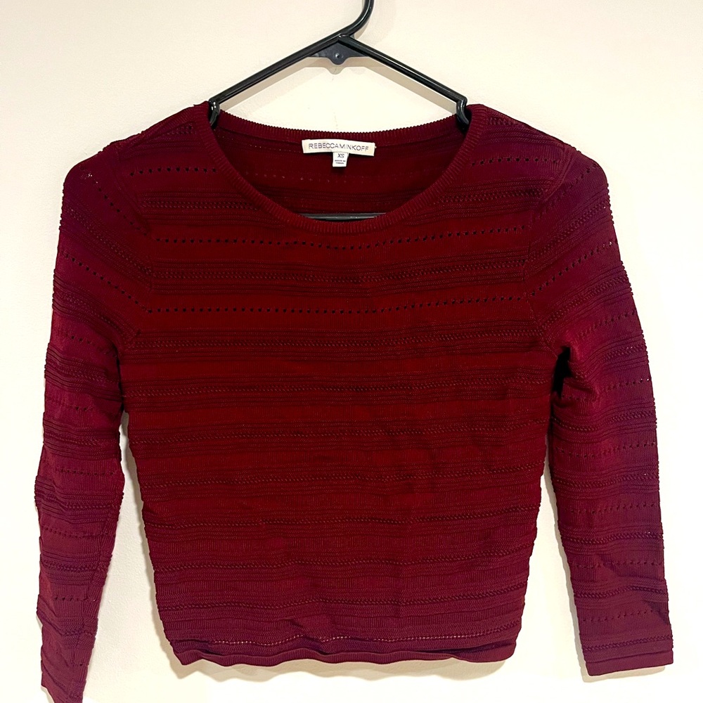 Rebecca Minkoff Deep Red Knit Top